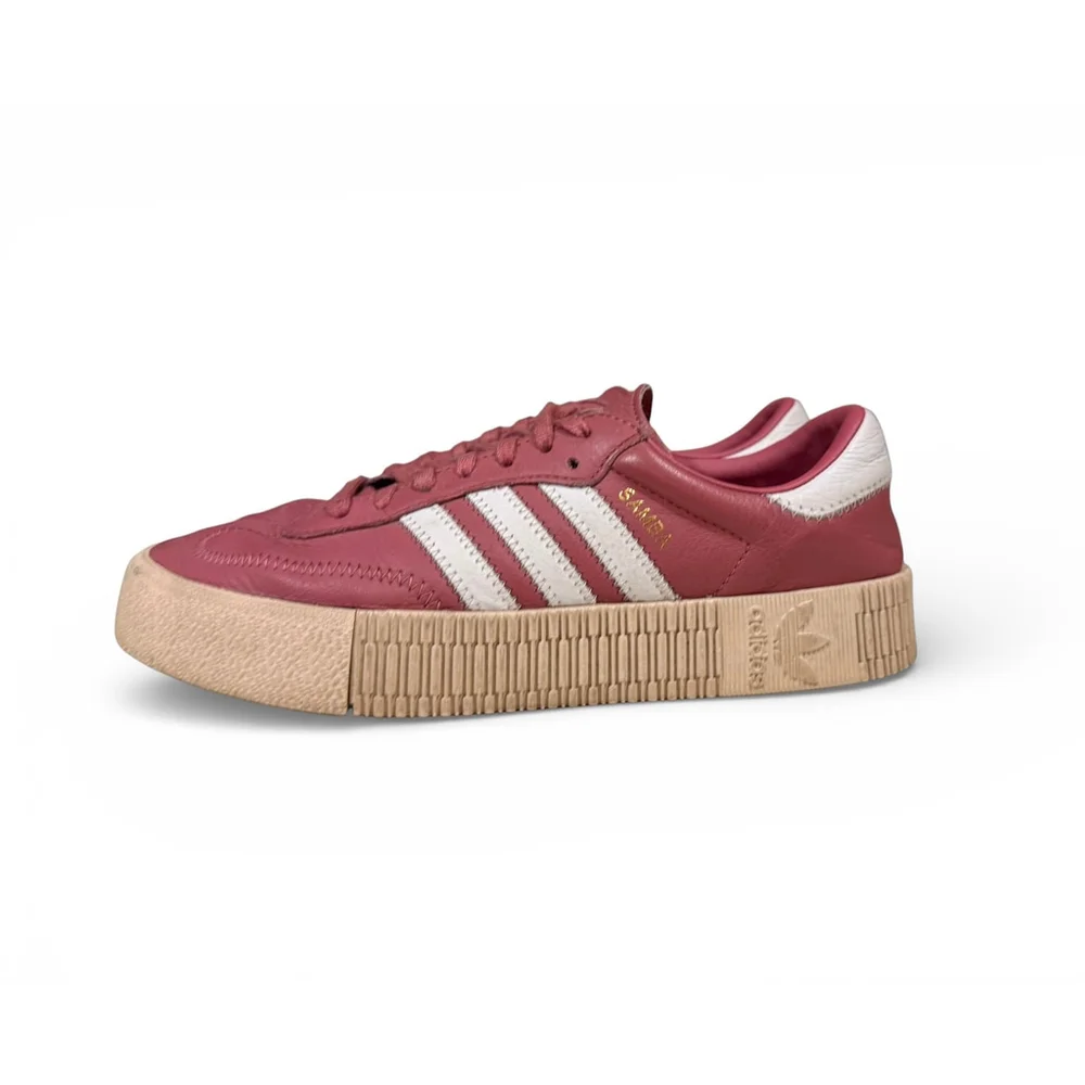adidas Originals Womens Sambarose Trace Maroon/Cloud White/Linen) Sz 7.5 - Picture 3 of 9